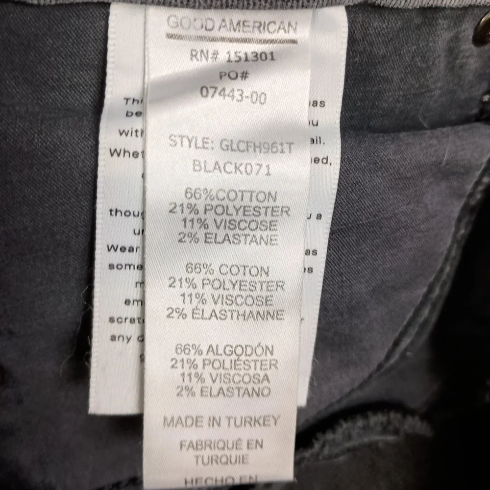 Good American Good Legs Crop Frayed Hem Jeans In Charcoal Size 4/27  $119 - Picture 8 of 8